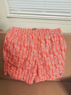 Tom & Teddy Coral Red Printed Men’s Shorts